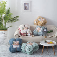HKM-827219 Double Layer Cashmere Sherpa Blanket for Winter Home Use – Soft and Warm Bedding Comforter