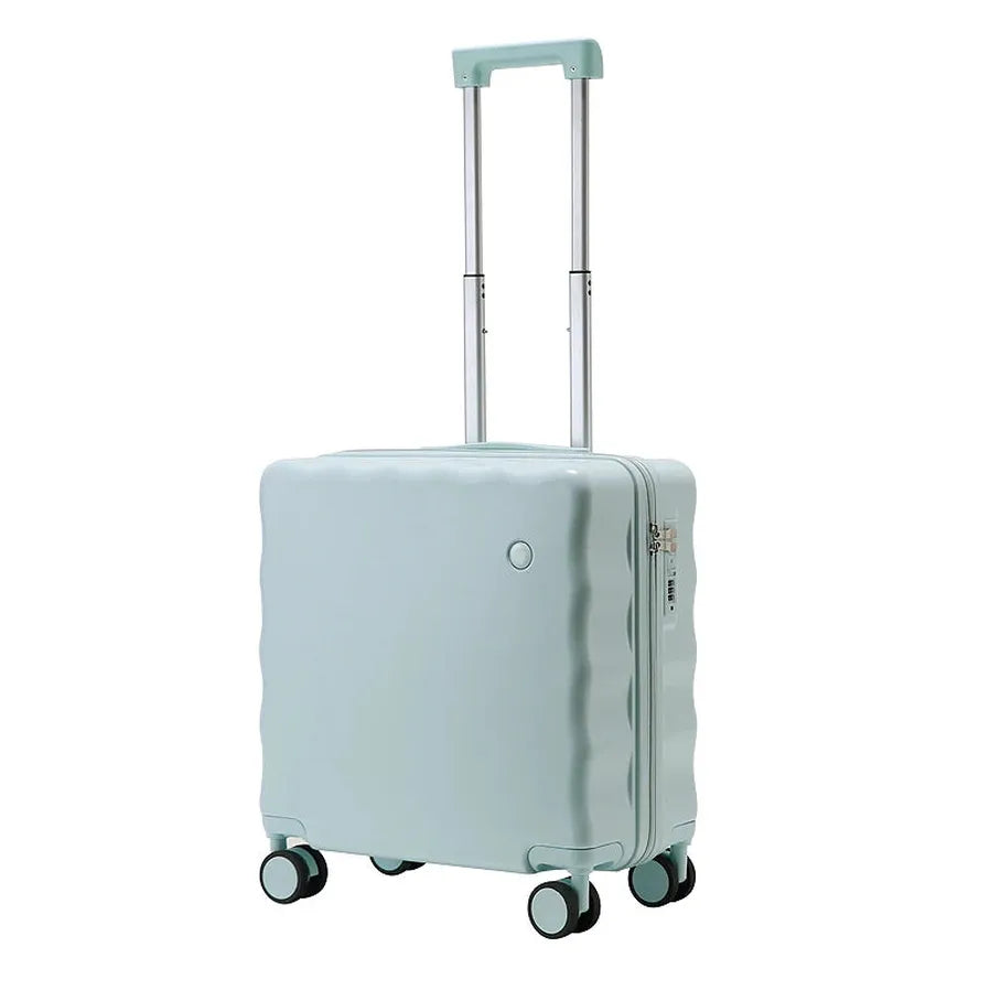 HKM-827283 Compact 18-Inch Travel Suitcase with Laptop Stand and Wheels for Convenient Carrying