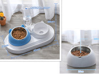 HKM-8274237 Adjustable 15¡ã Tilted Stainless Steel Pet Bowl Set for Cats and Dogs with Dual Bowls and Easy-Clean Design
