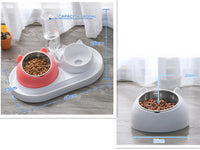 HKM-8274237 Adjustable 15¡ã Tilted Stainless Steel Pet Bowl Set for Cats and Dogs with Dual Bowls and Easy-Clean Design