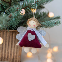 HKM-827667 Plush Pendant Christmas Tree Decorations, 12x10cm