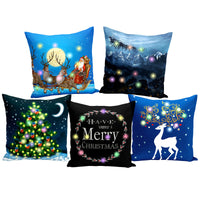 HKM-827731 Cartoon Plush Lantern Christmas Pillowcase, 45x45cm Cushion Cover