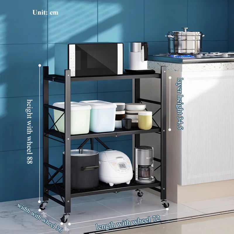 HKM-827795 4-Tier Metal Vegetable Storage Rack for Kitchen Organisation