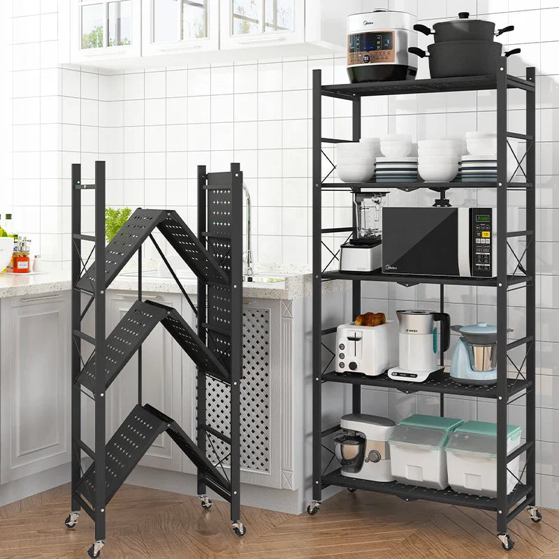 HKM-827795 4-Tier Metal Vegetable Storage Rack for Kitchen Organisation
