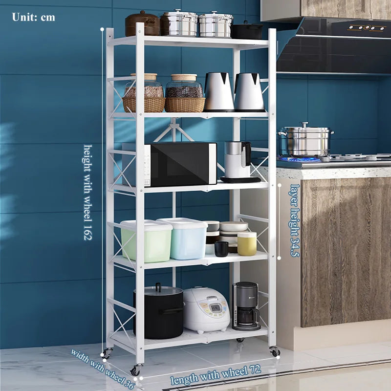 HKM-827795 4-Tier Metal Vegetable Storage Rack for Kitchen Organisation