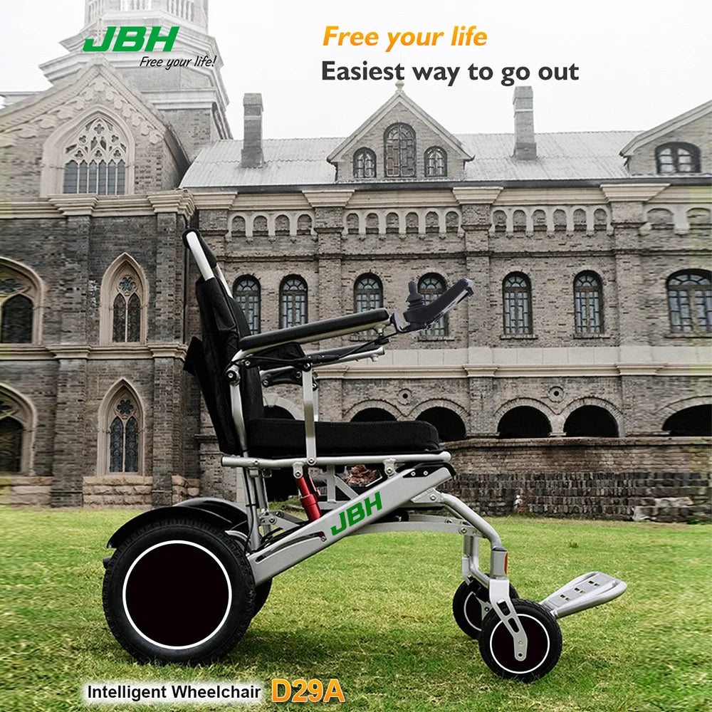HKM-827923 Lightweight Portable Electric Wheelchair with 24V 12Ah Battery, 500W Motor, and Aluminum Alloy Frame