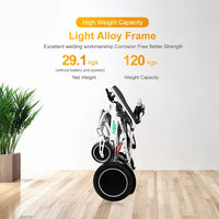 HKM-827923 Lightweight Portable Electric Wheelchair with 24V 12Ah Battery, 500W Motor, and Aluminum Alloy Frame