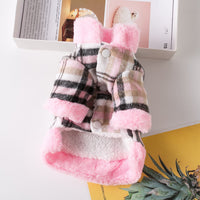 HKM-8279485 Thickened Casual Pet Dog Apparel for Autumn and Winter in Khaki and Pink