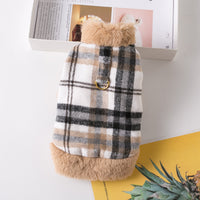 HKM-8279485 Thickened Casual Pet Dog Apparel for Autumn and Winter in Khaki and Pink