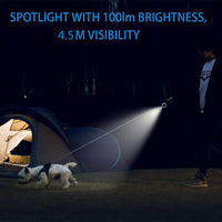 HKM-8279613 Retractable Dog Leash with 800mAh Battery and LED Headlight for Small to Medium Dogs