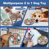 HKM-8279997 Pet Slow Feeder Bowl with Anti-Slip Design - 2 in 1 Treat Puzzle and Lick Mat for Cats and Dogs