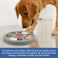 HKM-8279997 Pet Slow Feeder Bowl with Anti-Slip Design - 2 in 1 Treat Puzzle and Lick Mat for Cats and Dogs