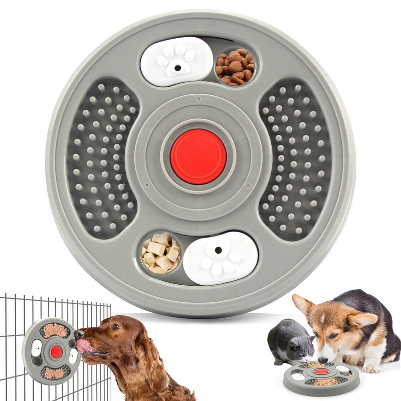 HKM-8279997 Pet Slow Feeder Bowl with Anti-Slip Design - 2 in 1 Treat Puzzle and Lick Mat for Cats and Dogs