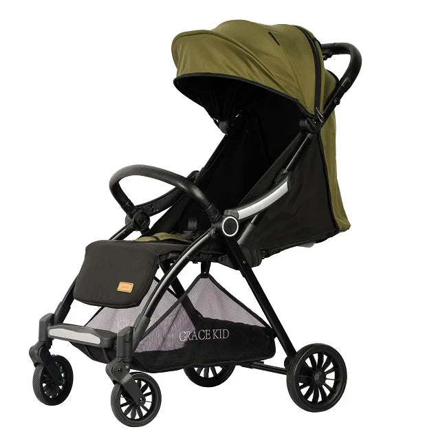 HKM-828243 Sturdy Green Baby Stroller with Durable Composite Fabric