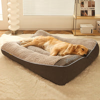 HKM-8283837 Large Gray Dog Sofa Bed with Decorative Fabric and PP Cotton Filling