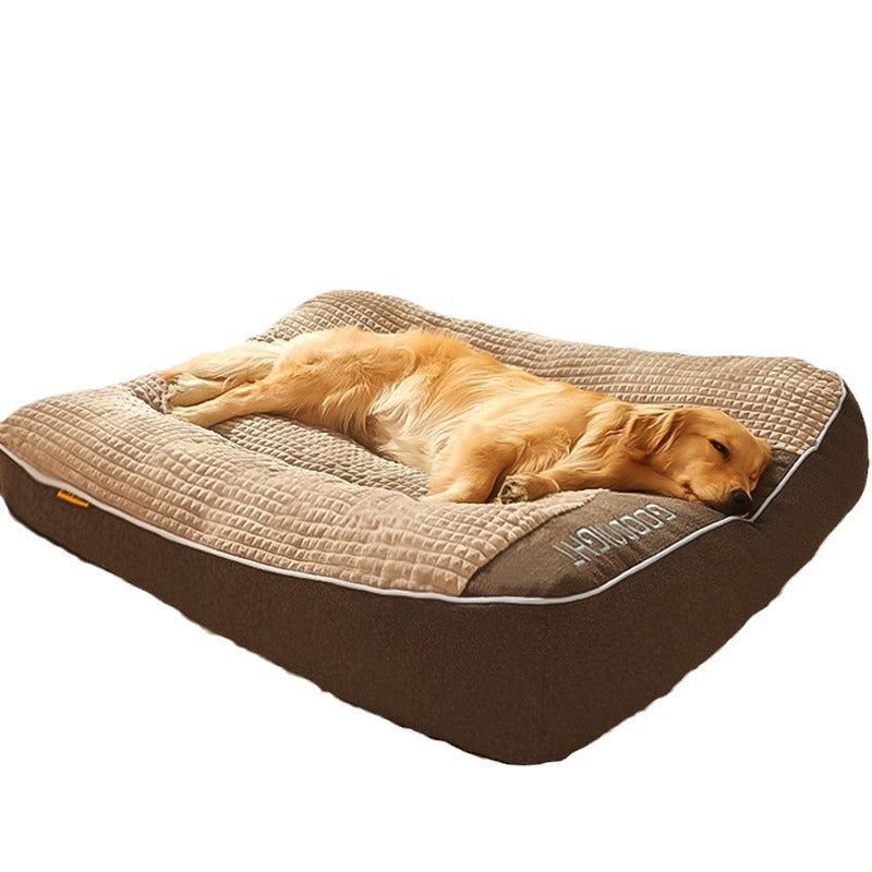 HKM-8283837 Large Gray Dog Sofa Bed with Decorative Fabric and PP Cotton Filling