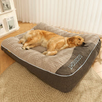 HKM-8283837 Large Gray Dog Sofa Bed with Decorative Fabric and PP Cotton Filling