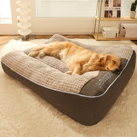 HKM-8283837 Large Gray Dog Sofa Bed with Decorative Fabric and PP Cotton Filling