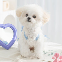 HKM-8284349 Elegant White Bow Princess Style Traction Dog Clothes for All Sizes