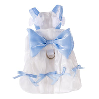 HKM-8284349 Elegant White Bow Princess Style Traction Dog Clothes for All Sizes