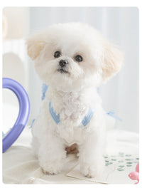 HKM-8284349 Elegant White Bow Princess Style Traction Dog Clothes for All Sizes