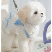HKM-8284349 Elegant White Bow Princess Style Traction Dog Clothes for All Sizes