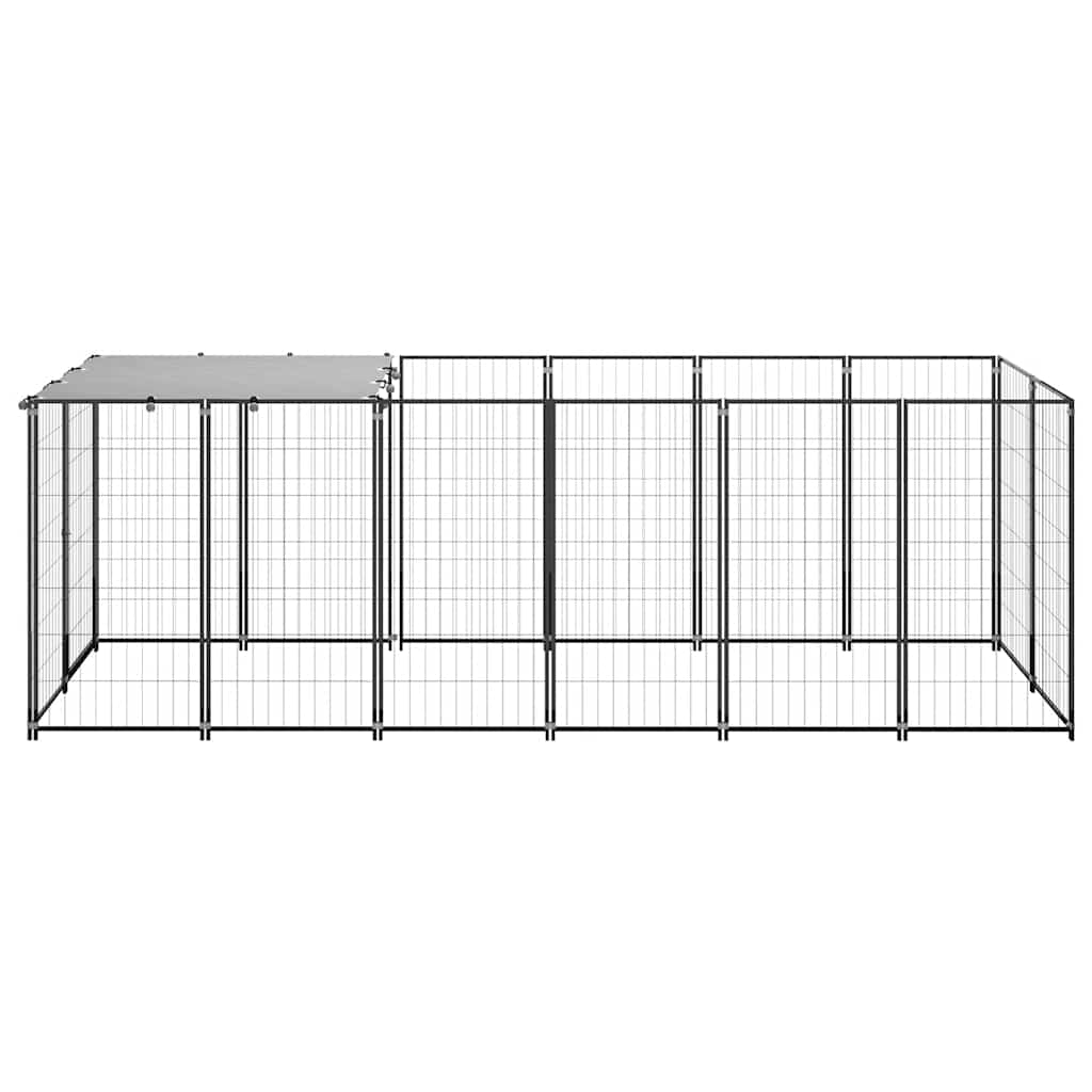 HKM-8284861 Spacious Outdoor Dog Kennel with Steel Mesh Walls and UV-Resistant Roof