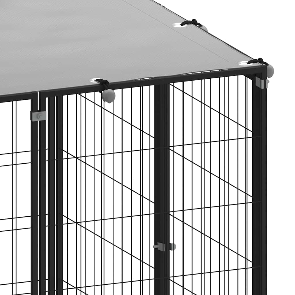 HKM-8284861 Spacious Outdoor Dog Kennel with Steel Mesh Walls and UV-Resistant Roof