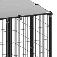 HKM-8284861 Spacious Outdoor Dog Kennel with Steel Mesh Walls and UV-Resistant Roof
