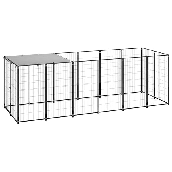 HKM-8284861 Spacious Outdoor Dog Kennel with Steel Mesh Walls and UV-Resistant Roof