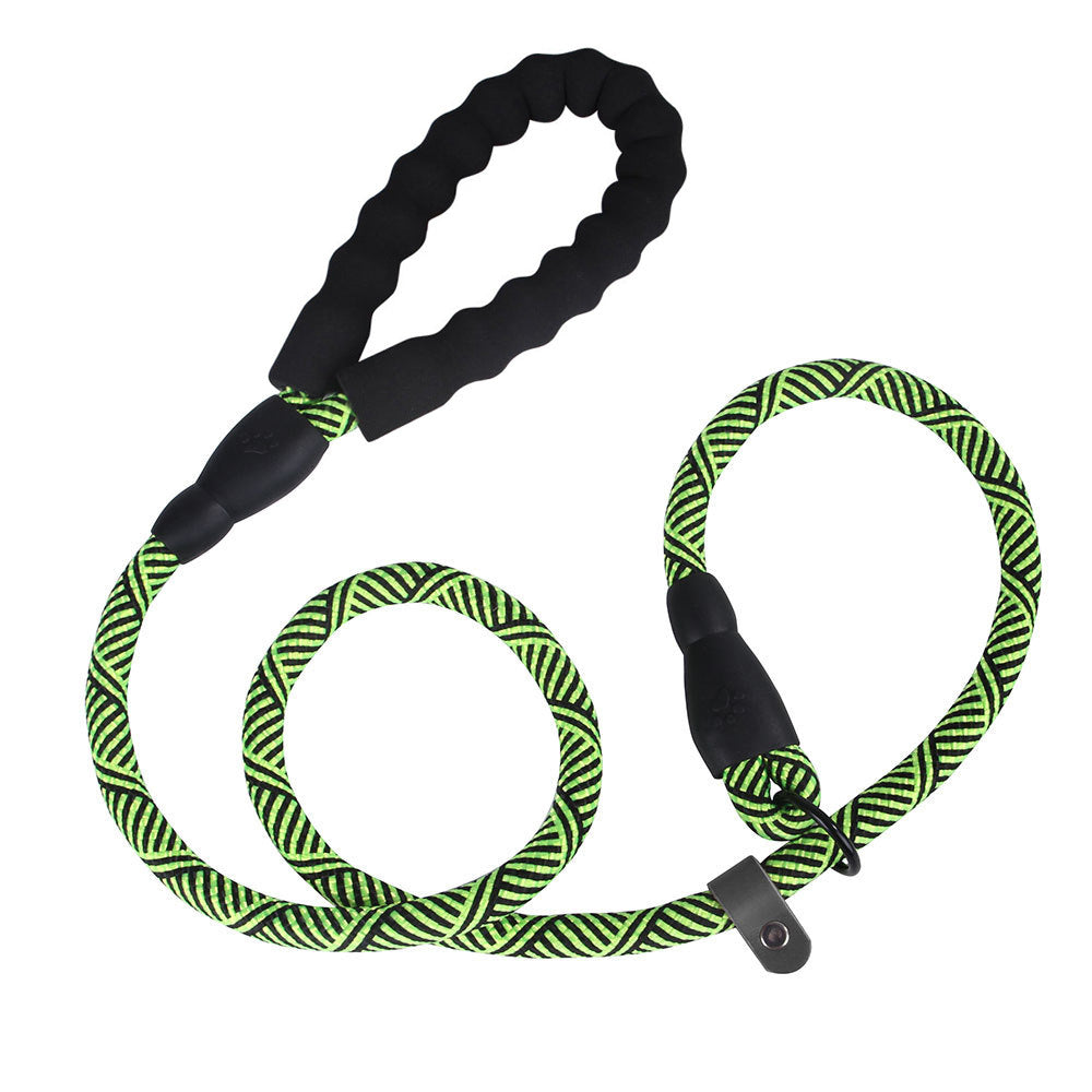 HKM-8285373 Dog Nylon Tow Rope Leash - Strong Pull-Resistant P Chain Walking Lead in Multiple Colors