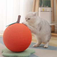 HKM-8285757 Oversized Cat Scratch Board with Hemp Rope Grip Ball in Orange