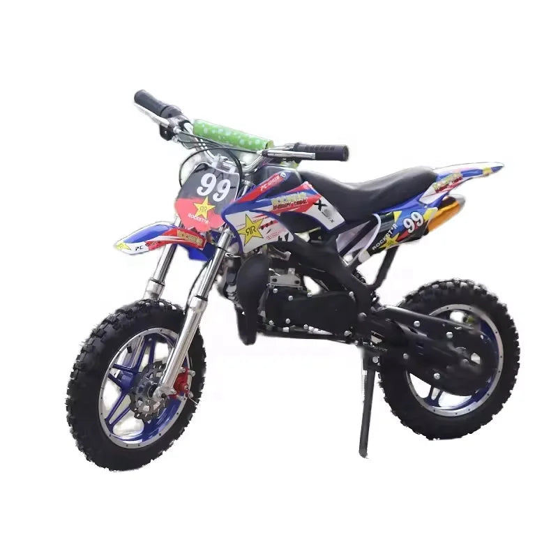HKM-828627 50cc Mini Kids Dirt Bike - Gas Powered Mini Motorcross Scooter with 8/10 Inch Wheels, Front & Back Disc Brakes