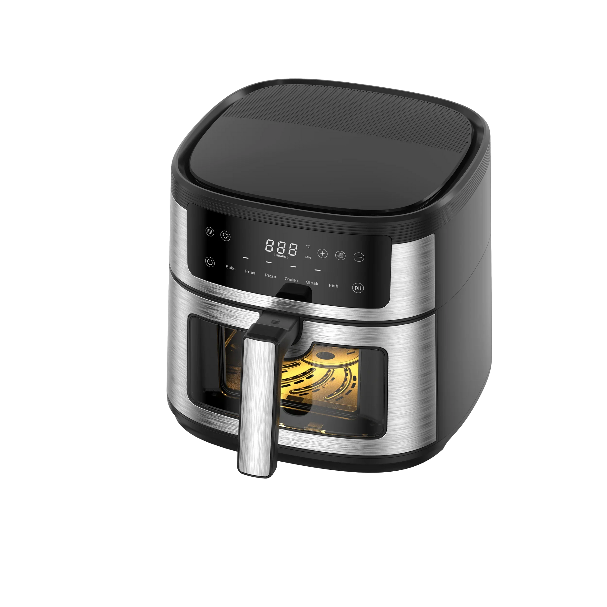 HKM-828627 Stainless Steel Digital Air Fryer with 6L Capacity and Oven Window