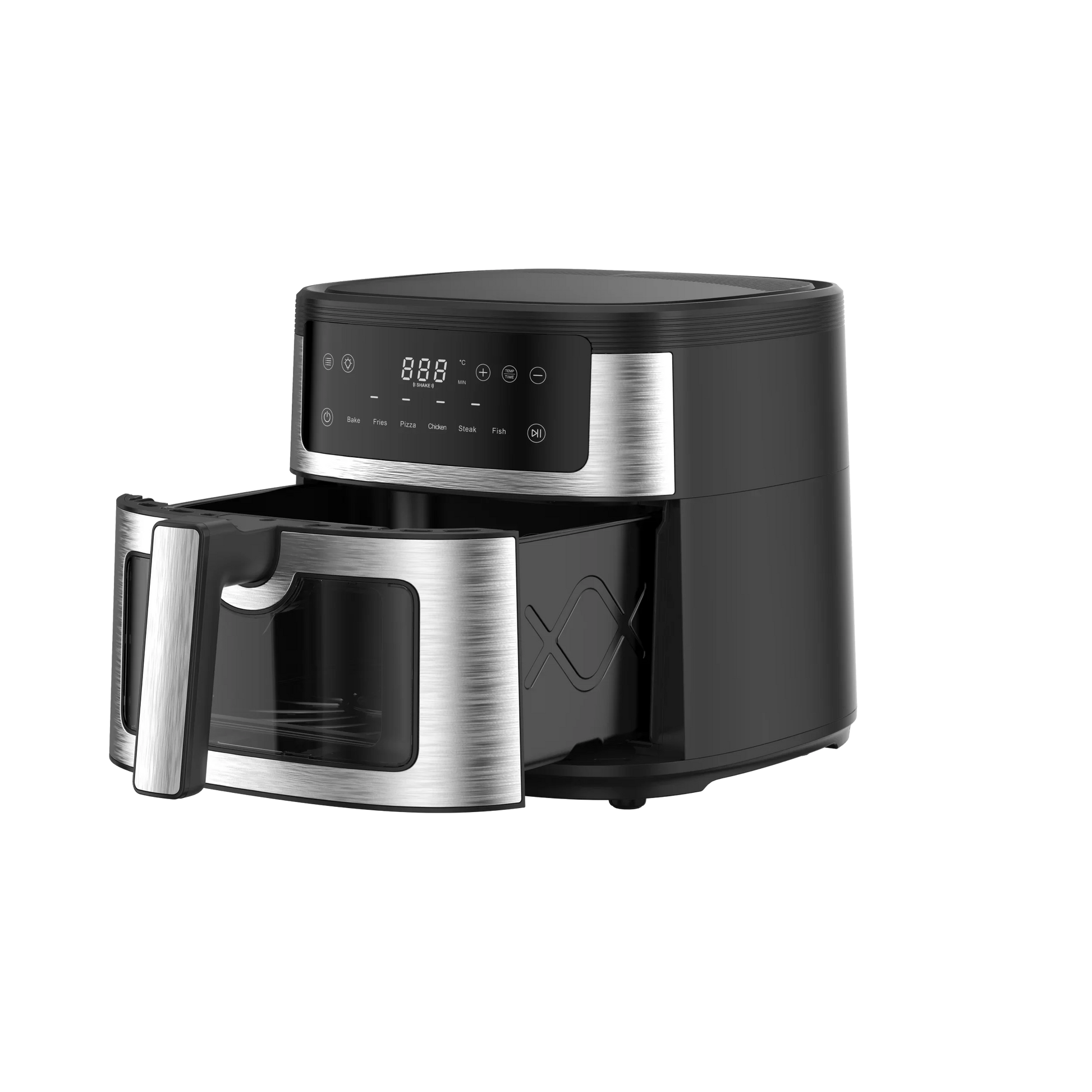 HKM-828627 Stainless Steel Digital Air Fryer with 6L Capacity and Oven Window
