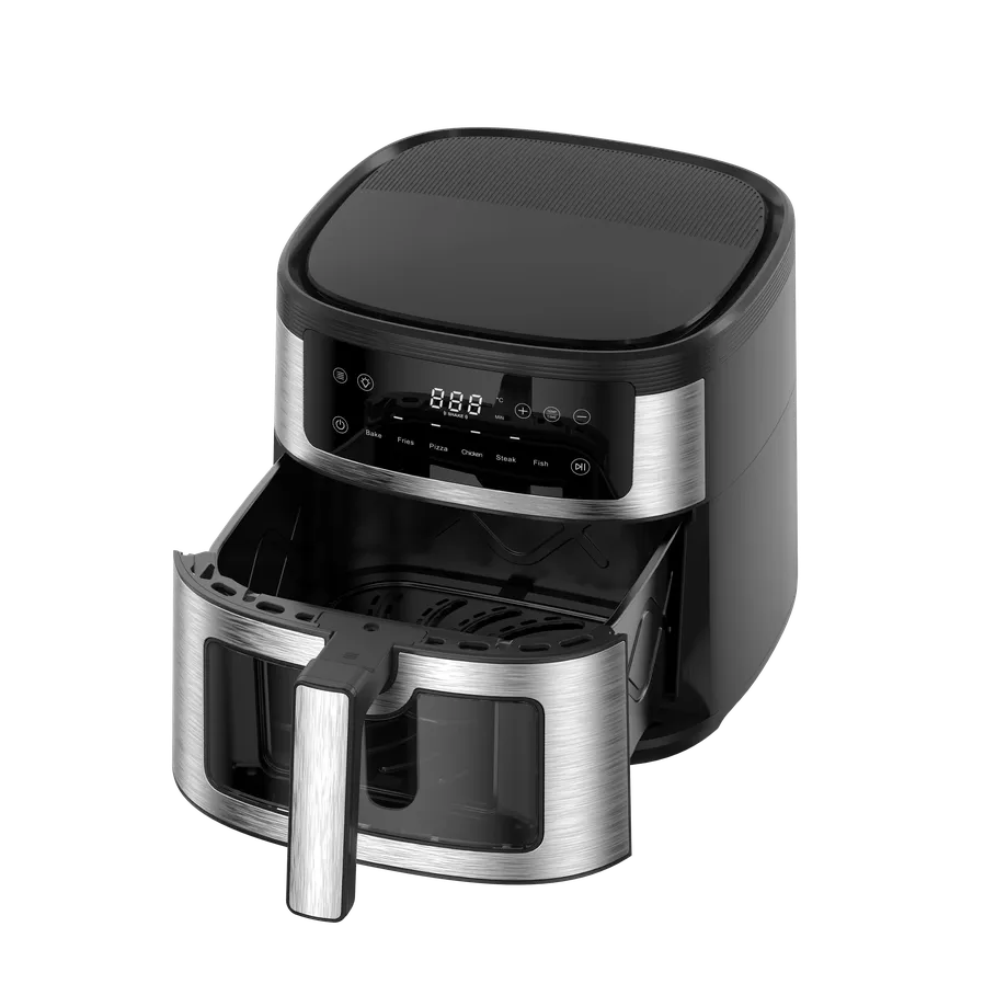 HKM-828627 Stainless Steel Digital Air Fryer with 6L Capacity and Oven Window
