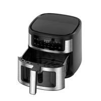 HKM-828627 Stainless Steel Digital Air Fryer with 6L Capacity and Oven Window
