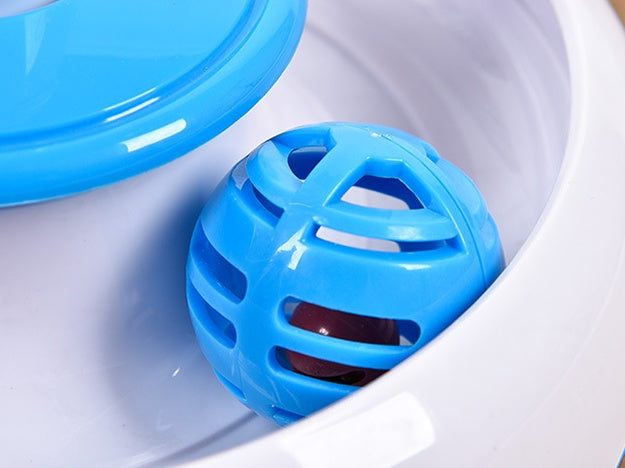 HKM-8286397 360-Degree Rotating Interactive Cat Toy Turntable with Feather Replenishment