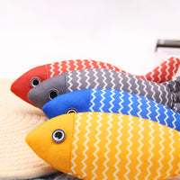 HKM-8287037 Catnip Fish Kicker Toy - Soft Plush Teething Pillow for Indoor Kittens - Durable, Crinkle Sound, Interactive Fun