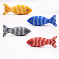 HKM-8287037 Catnip Fish Kicker Toy - Soft Plush Teething Pillow for Indoor Kittens - Durable, Crinkle Sound, Interactive Fun