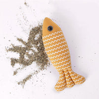 HKM-8287037 Catnip Fish Kicker Toy - Soft Plush Teething Pillow for Indoor Kittens - Durable, Crinkle Sound, Interactive Fun
