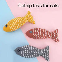 HKM-8287037 Catnip Fish Kicker Toy - Soft Plush Teething Pillow for Indoor Kittens - Durable, Crinkle Sound, Interactive Fun