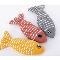 HKM-8287037 Catnip Fish Kicker Toy - Soft Plush Teething Pillow for Indoor Kittens - Durable, Crinkle Sound, Interactive Fun