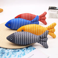 HKM-8287037 Catnip Fish Kicker Toy - Soft Plush Teething Pillow for Indoor Kittens - Durable, Crinkle Sound, Interactive Fun
