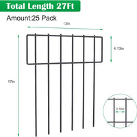 HKM-8287165 Metal Garden Floor Anti-Animal Fence - 5 Pack Steel Wire Barrier (33x43x0.35 cm)