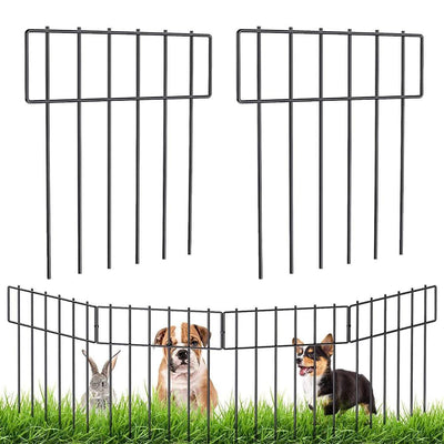HKM-8287165 Metal Garden Floor Anti-Animal Fence - 5 Pack Steel Wire Barrier (33x43x0.35 cm)