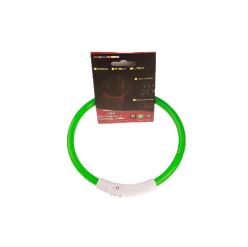 HKM-8287549 USB Rechargeable Glow-in-the-Dark Safety Collar for Dogs - Visible Up to 500 Meters, Available in Multiple Sizes