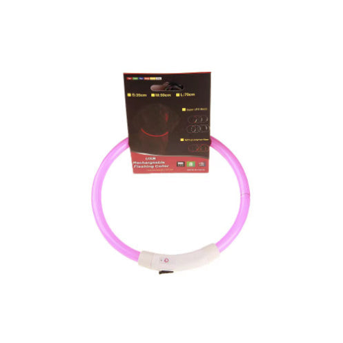 HKM-8287549 USB Rechargeable Glow-in-the-Dark Safety Collar for Dogs - Visible Up to 500 Meters, Available in Multiple Sizes