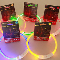 HKM-8287549 USB Rechargeable Glow-in-the-Dark Safety Collar for Dogs - Visible Up to 500 Meters, Available in Multiple Sizes