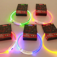 HKM-8287549 USB Rechargeable Glow-in-the-Dark Safety Collar for Dogs - Visible Up to 500 Meters, Available in Multiple Sizes